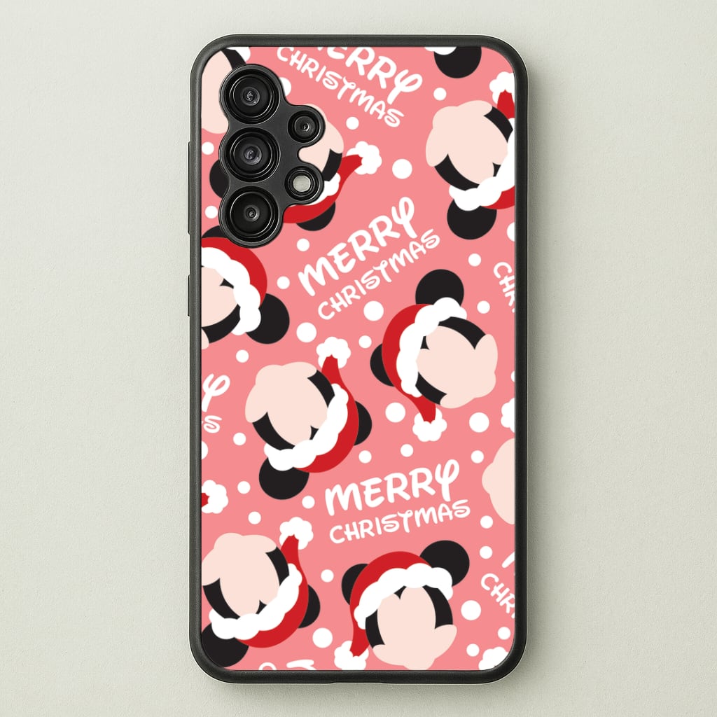 Merry Christmas Cartoon Mouse Pattern Galaxy A13 Case