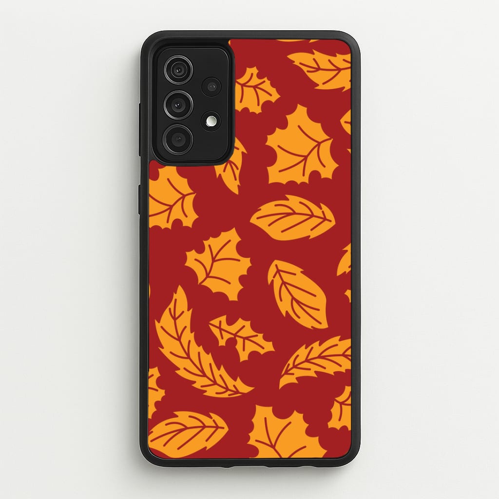 Orange Leaves Pattern Galaxy A52 / A52s Case