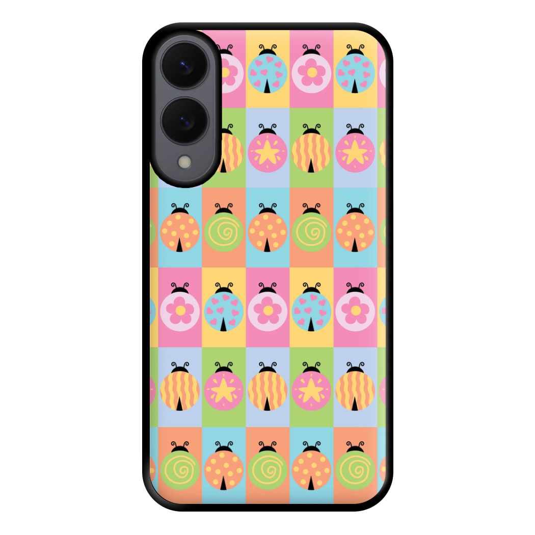 Cartoon Ladybugs Colourful Pattern Galaxy S25 Edge Case