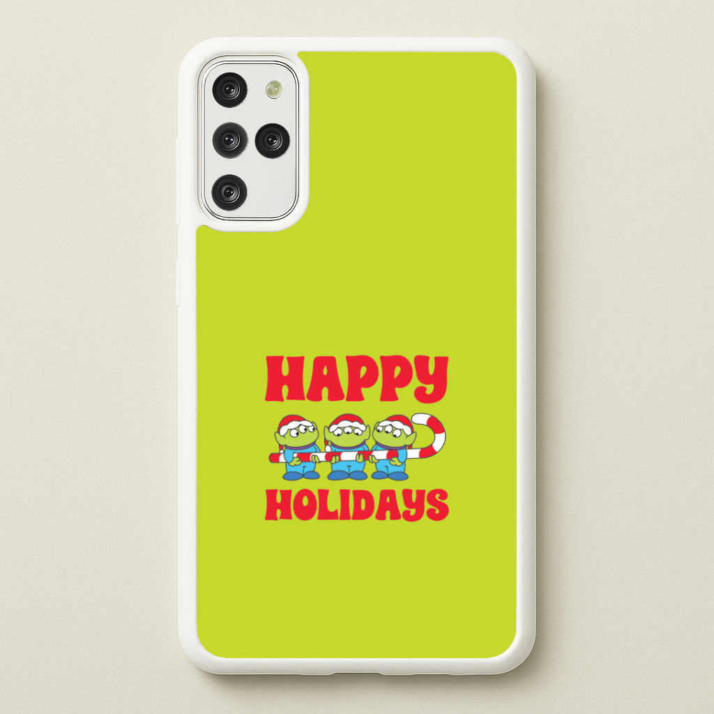 Happy Holidays Cute Green Aliens Galaxy S20 Plus Case