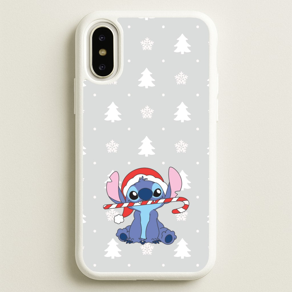 Cute Blue Alien Candycane iPhone X / XS Case