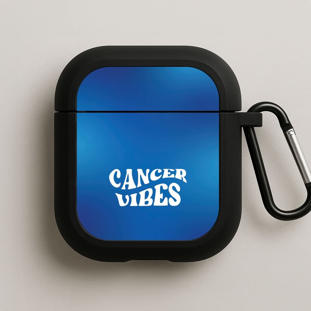 Cancer Vibes Gradient Zodiac Black AirPods Case