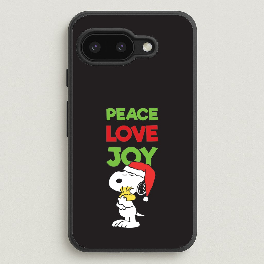 Peace, Love, Joy Christmas Cartoon Beagle Google Pixel 9a Case
