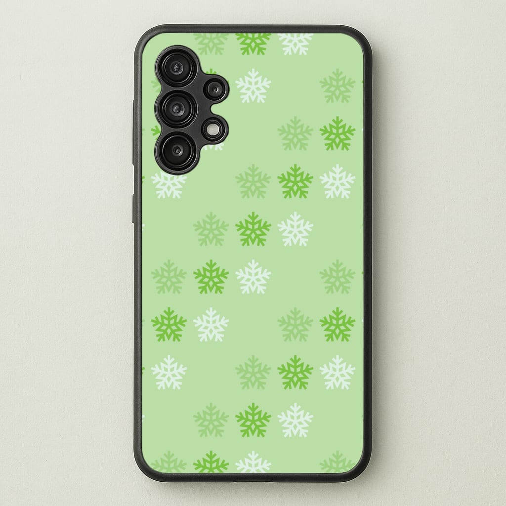 Green Slowflakes Christmas Pattern Galaxy A13 Case