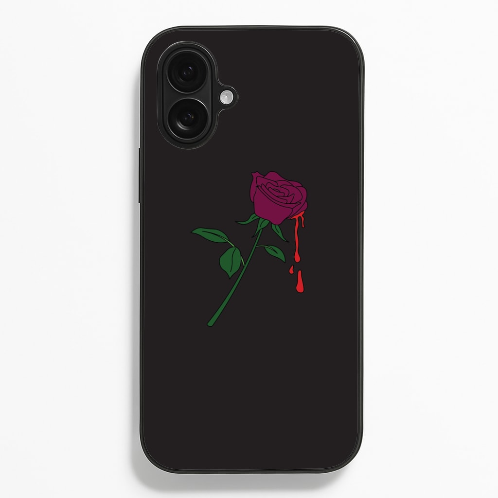 Dark Pink Rose iPhone 16 Plus Case