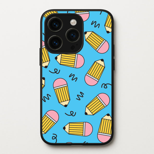 Pencils And Scribbles Pattern iPhone 15 Pro Max Case