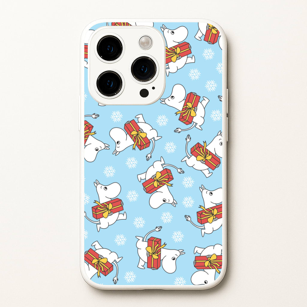Present And Snowflakes Moom Pattern iPhone 15 Pro Max Case