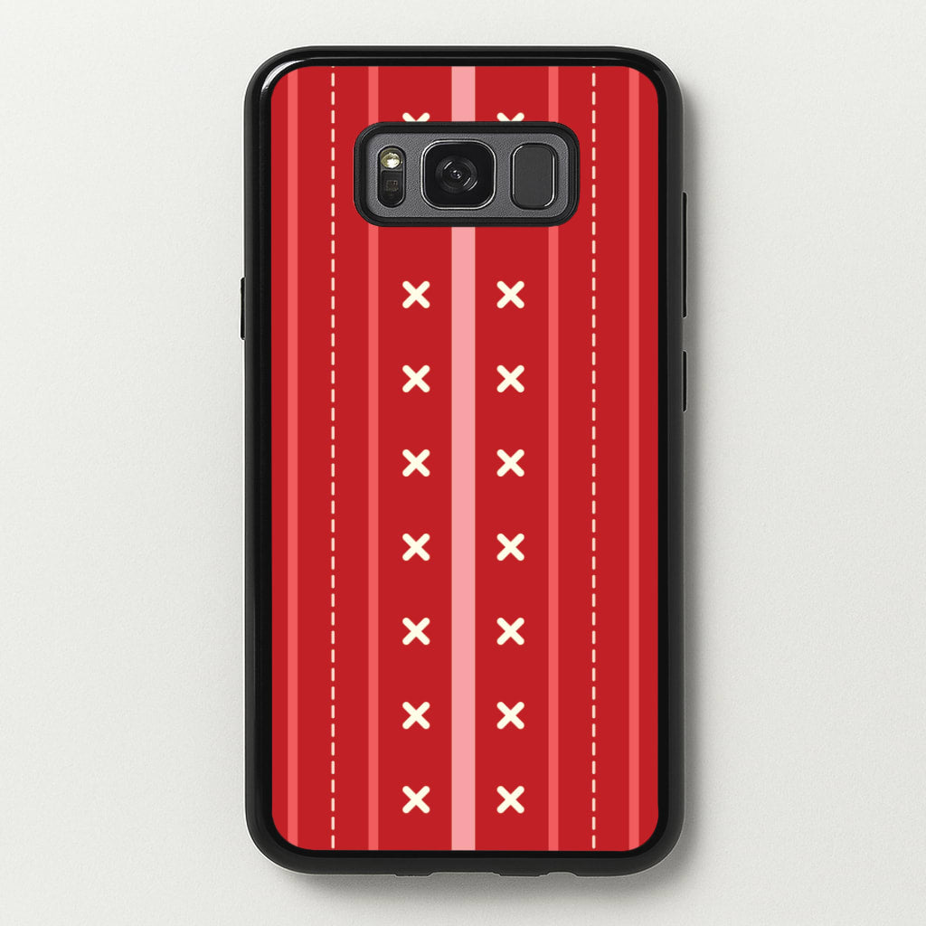 Stripes And Stitches Red Christmas Pattern Galaxy S8 Plus Case
