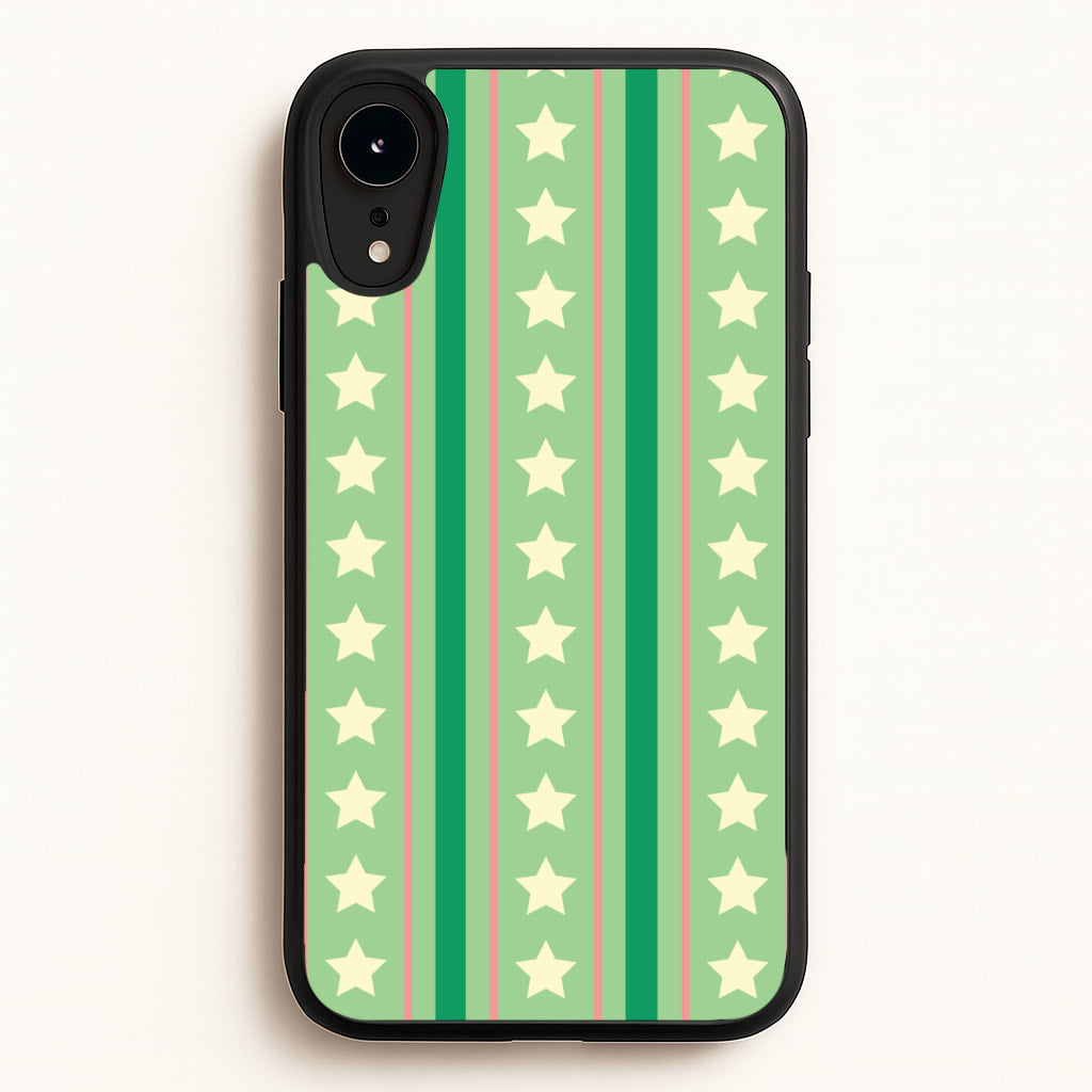 Stars And Stripes Christmas Pattern iPhone XR Case