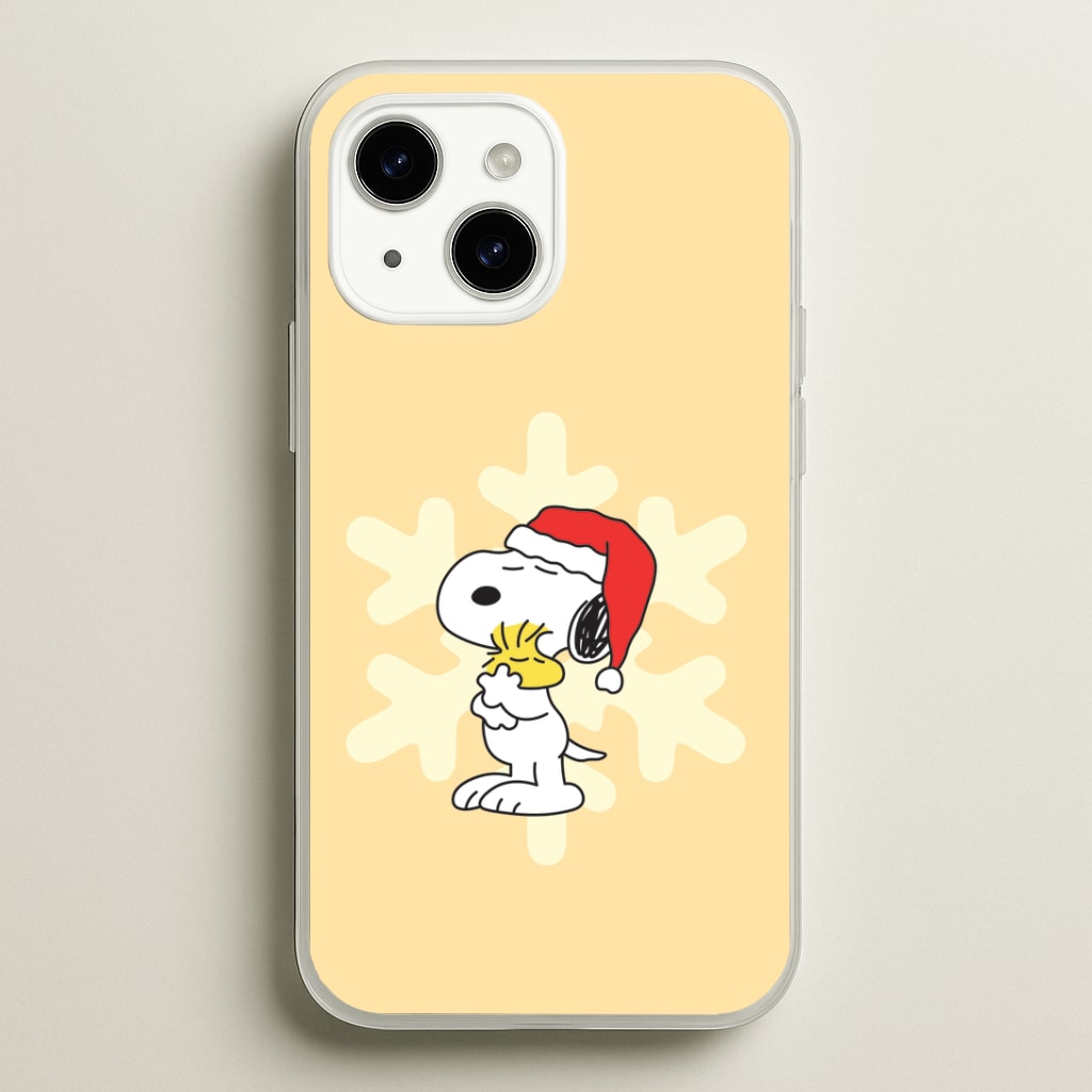 Christmas Cartoon Beagle And Bird iPhone 14 Plus Case