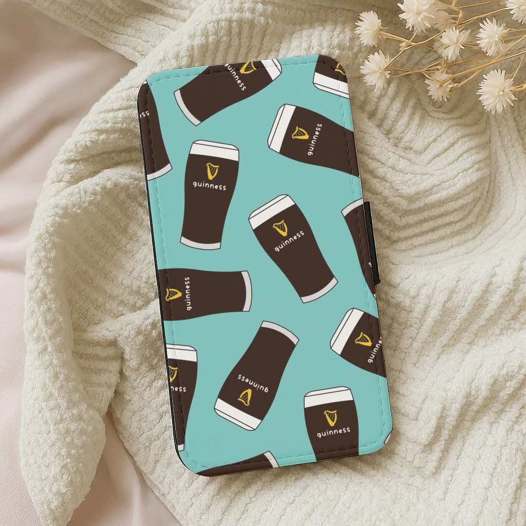 Stout Pint Pattern Leather Phone Case