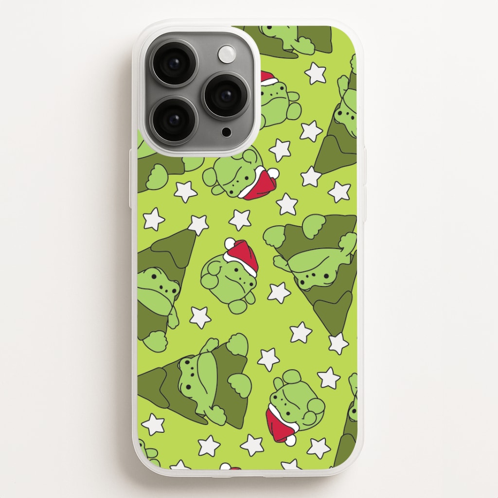 Christmas Frogs And Stars Plush Pattern iPhone 11 Pro Max Case