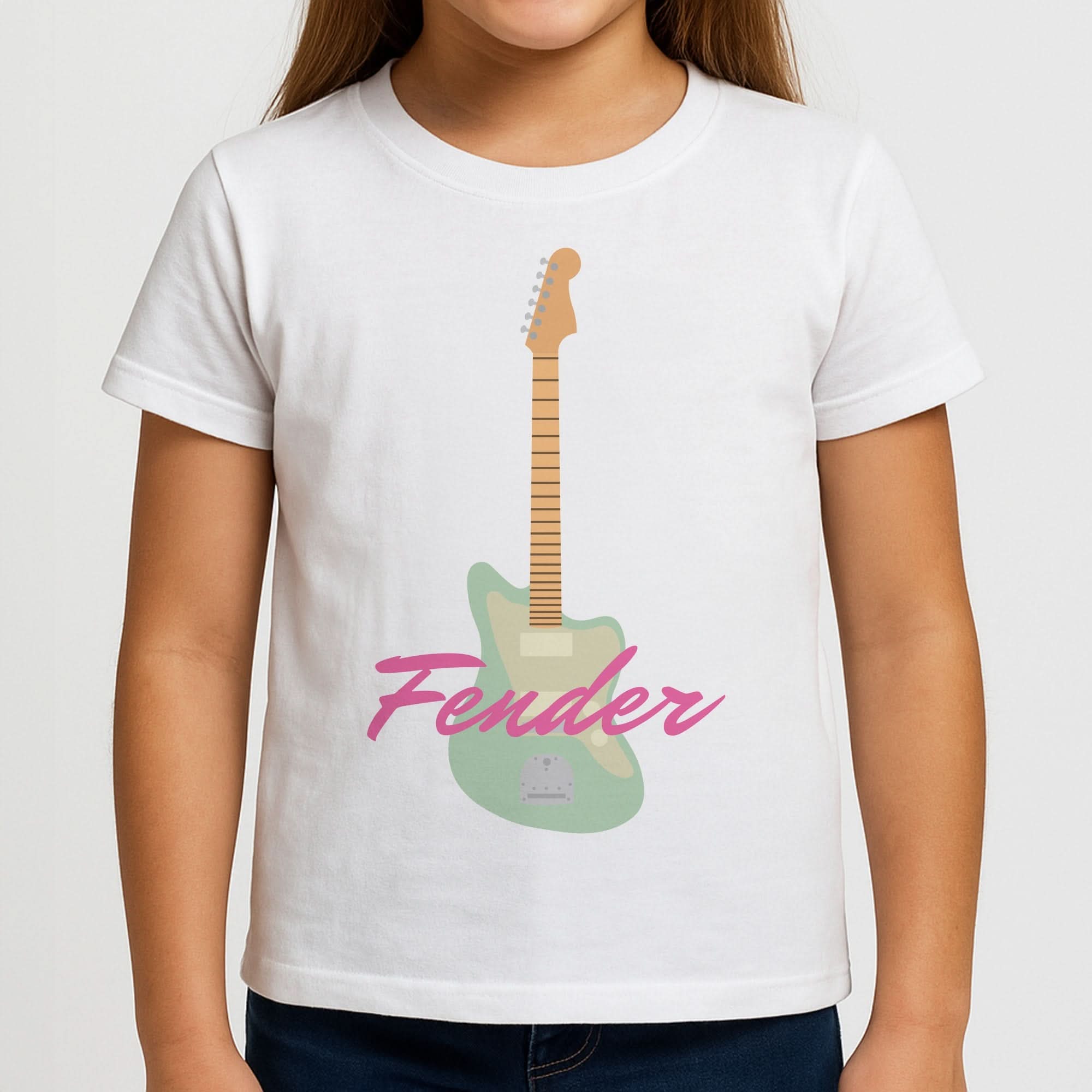 Blue Guitar Fender Girls T-Shirt