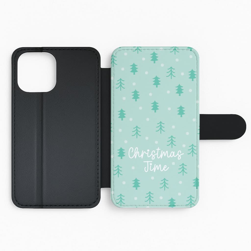 Cute Xmas Trees Pattern Flip Phone Case
