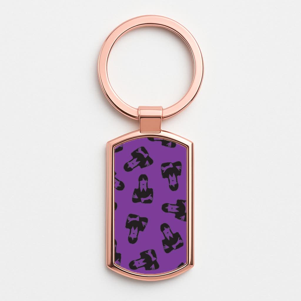 Addams Pattern Rose Gold Keyring