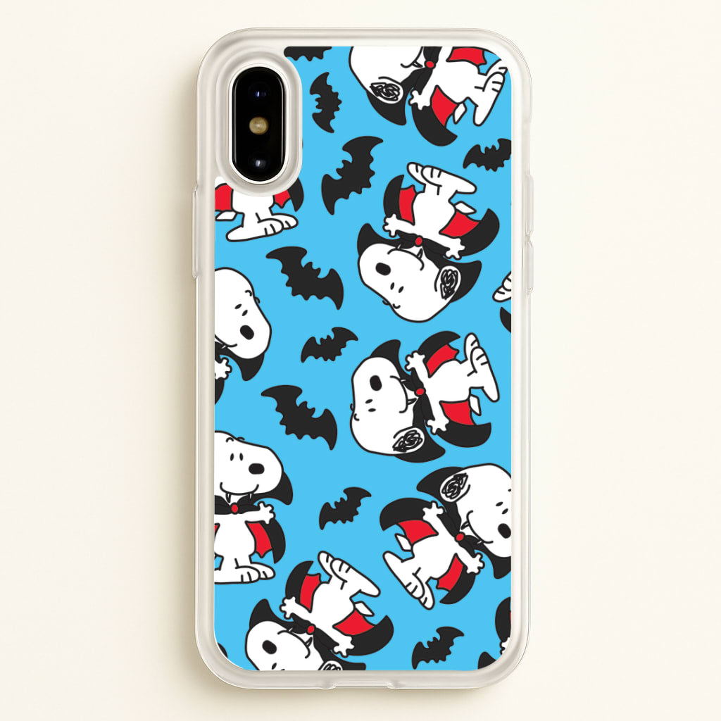 Cartoon Beagle Vampire And Bats Pattern iPhone X / XS Case