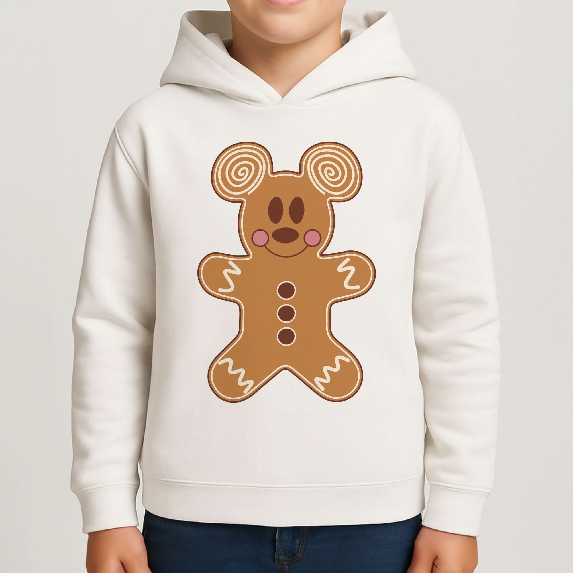 Cartoon Mouse Gingerbread Boys Hoodie