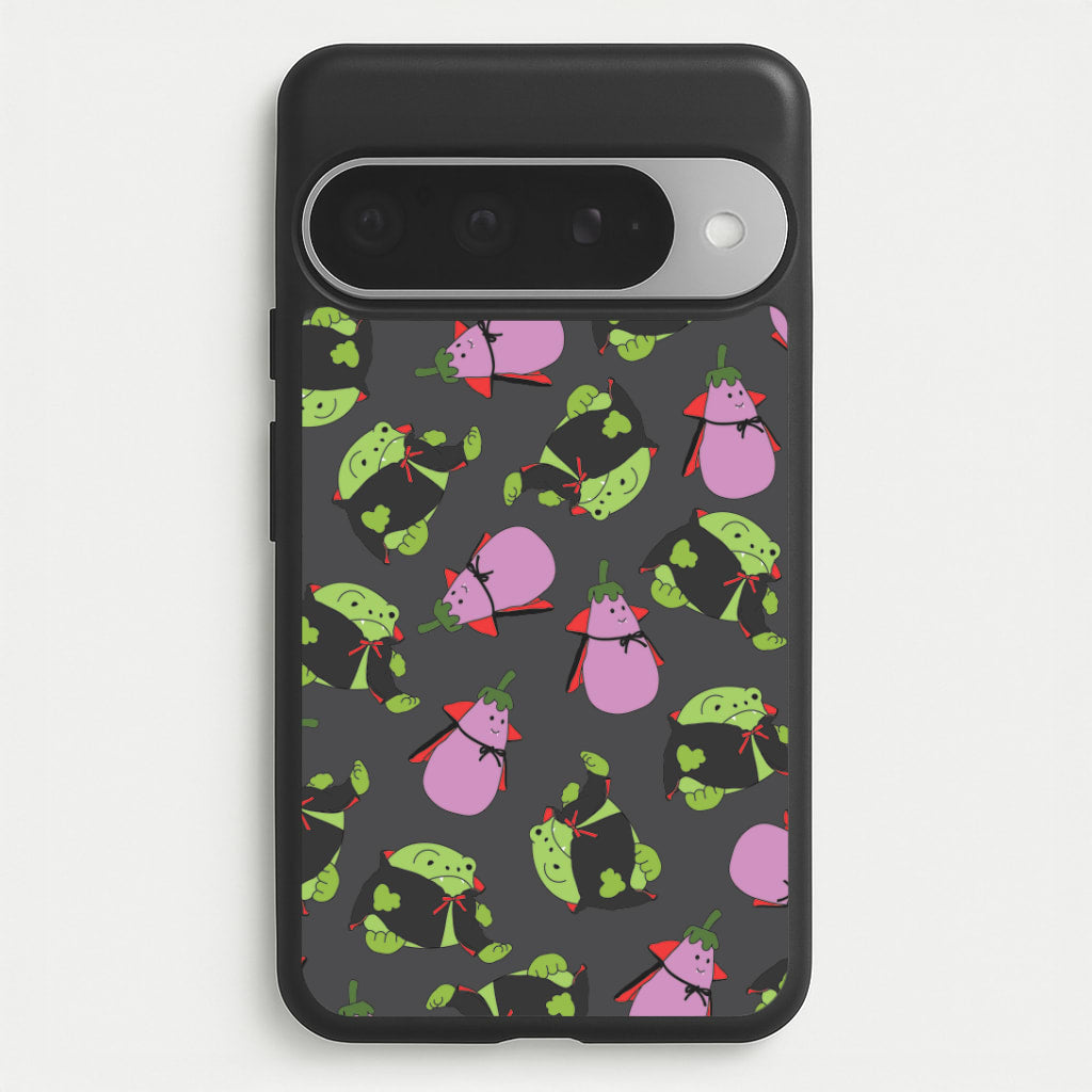 Vampire Frogs And Vegetables Pattern - Halloween Google Pixel 10 Pro XL Case