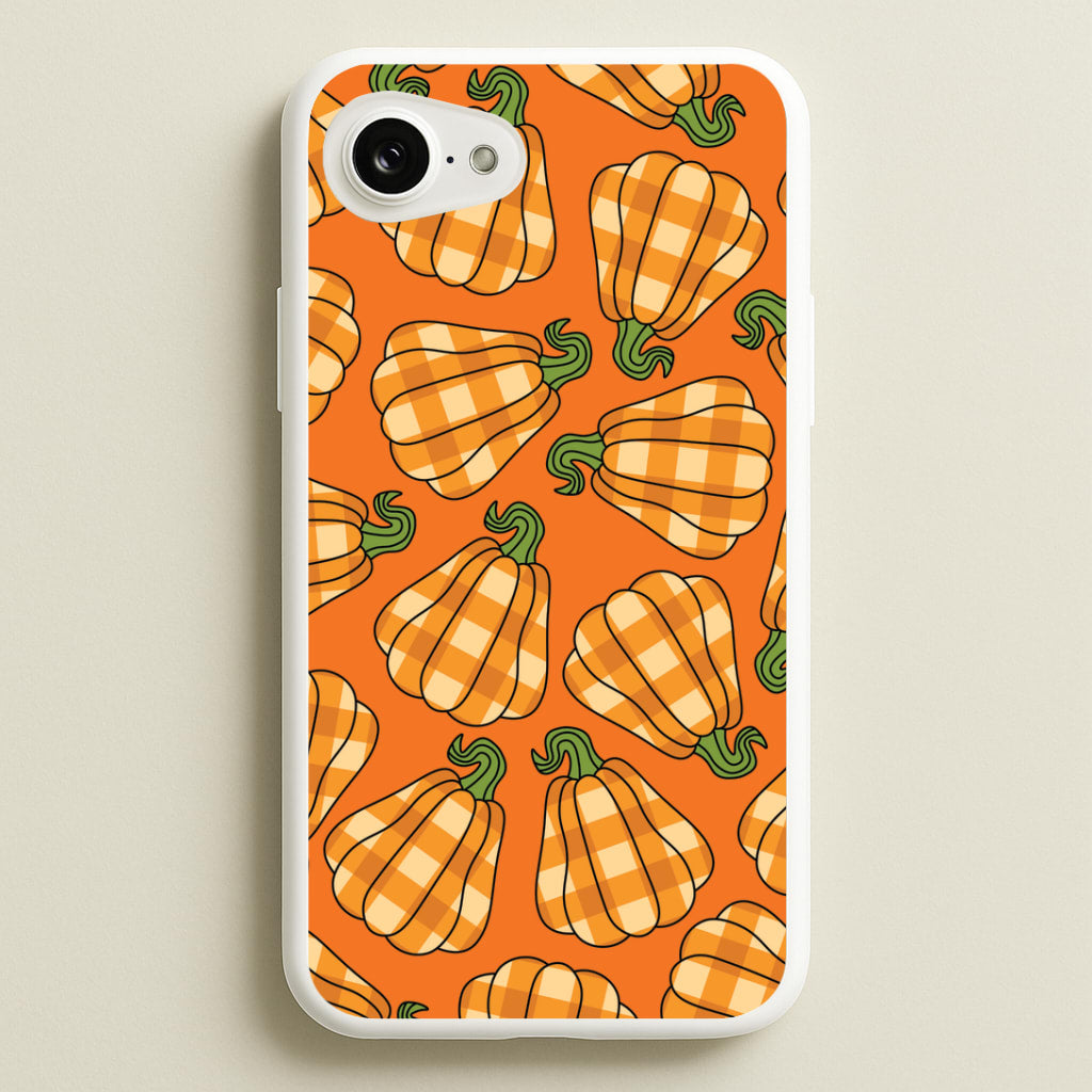 Tartan Pumpkins Pattern iPhone 16e Case