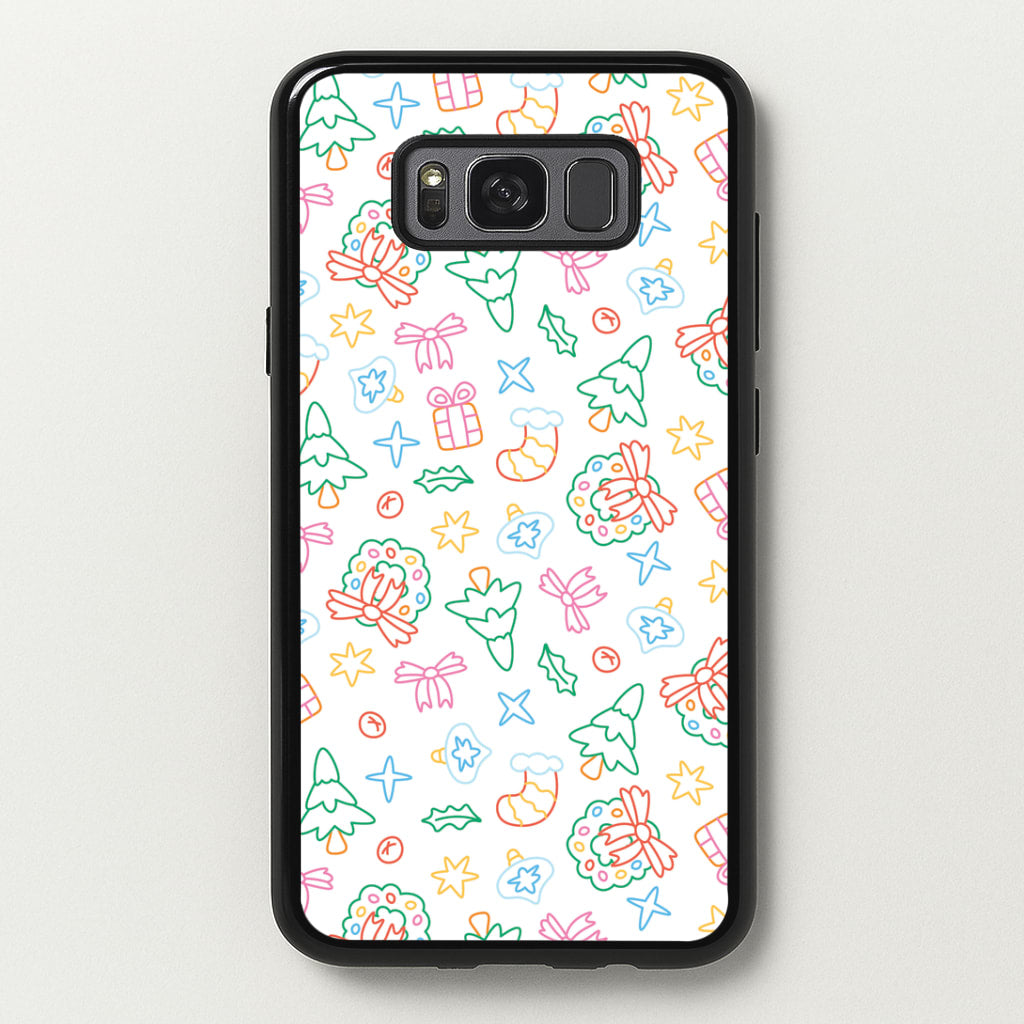 Neon Christmas Icons Pattern II Galaxy S8 Plus Case