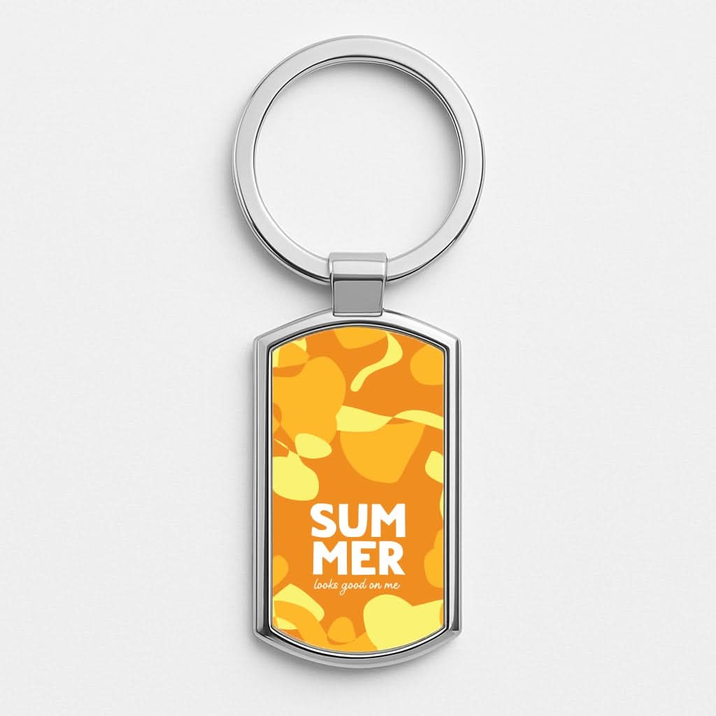 Summer Looks Good On Me Silver Metal Keyring