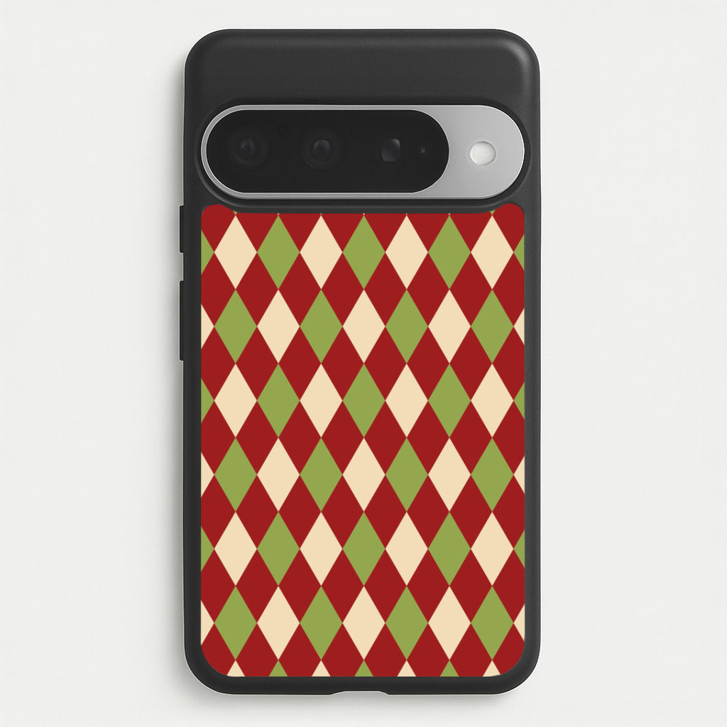 Red And Green Argyle Christmas Pattern Google Pixel 10 Pro XL Case