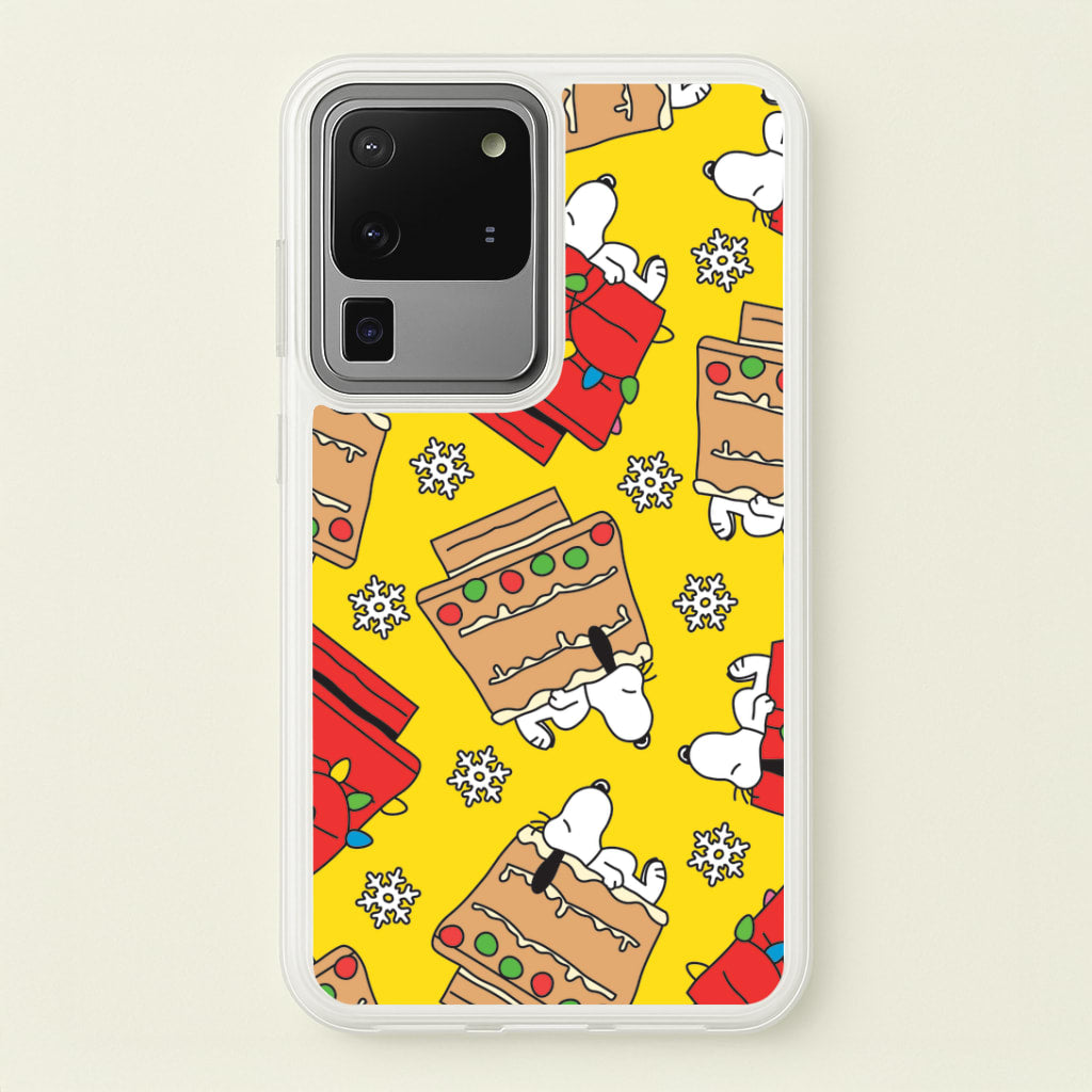 Cartoon Beagle Fairylights And Gingerbead Pattern Galaxy S20 Ultra Case