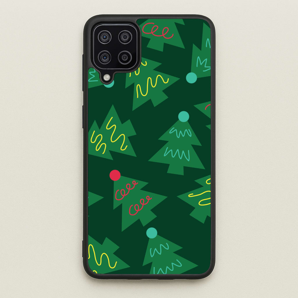 Abstract Christmas Trees Pattern Galaxy A12 Case