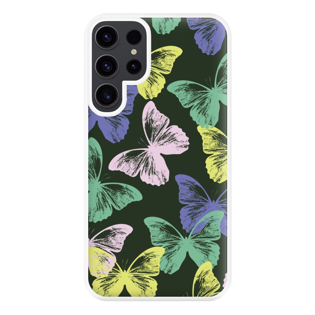 Colourful Butterfly Stamps Pattern Galaxy S23 Ultra Case