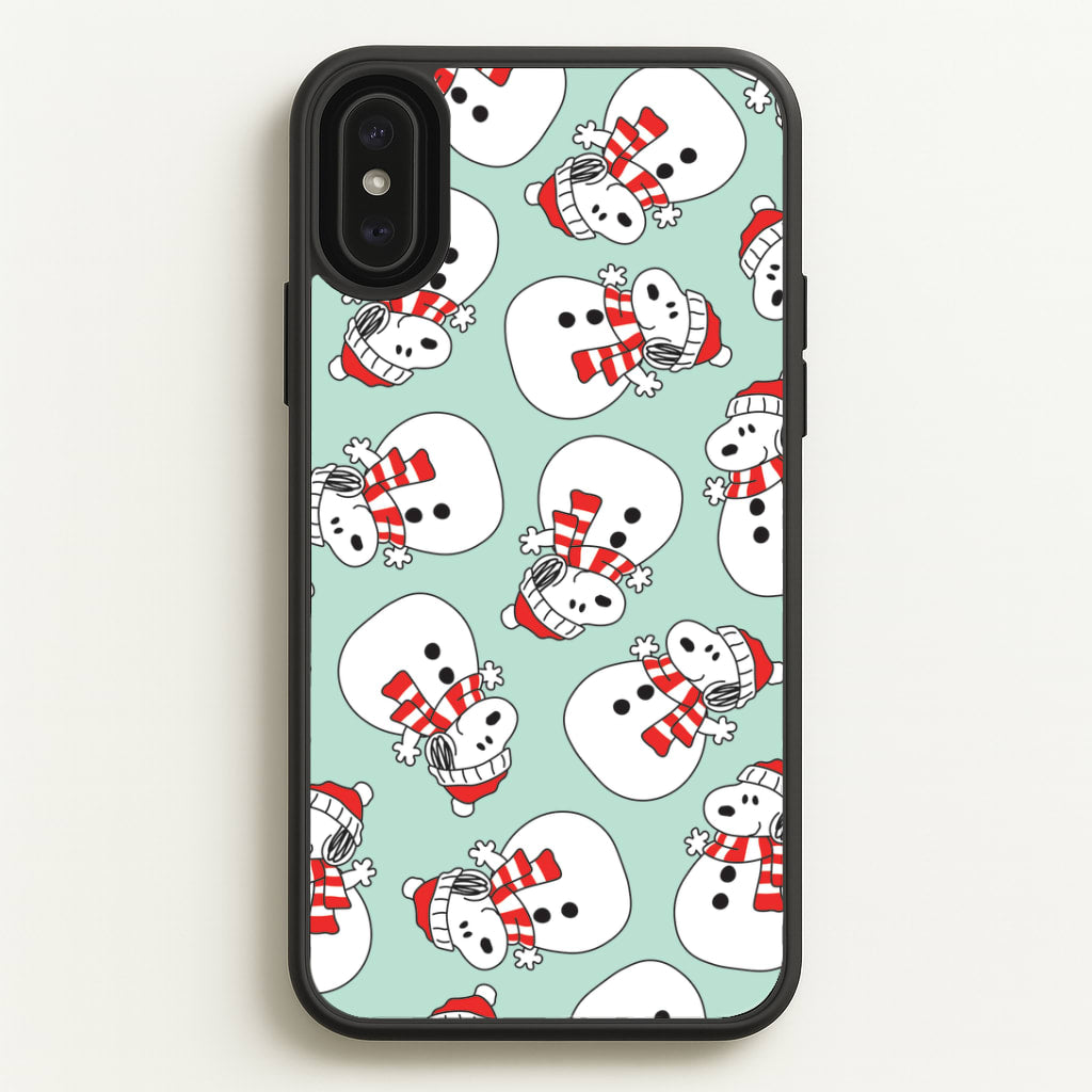 Cartoon Beagle Snowman Pattern iPhone XS Max Case