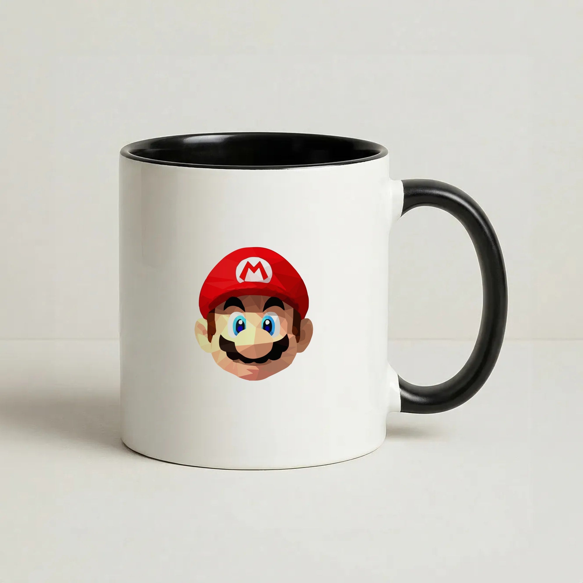 Mario Face - Mario Coffee Black Mug