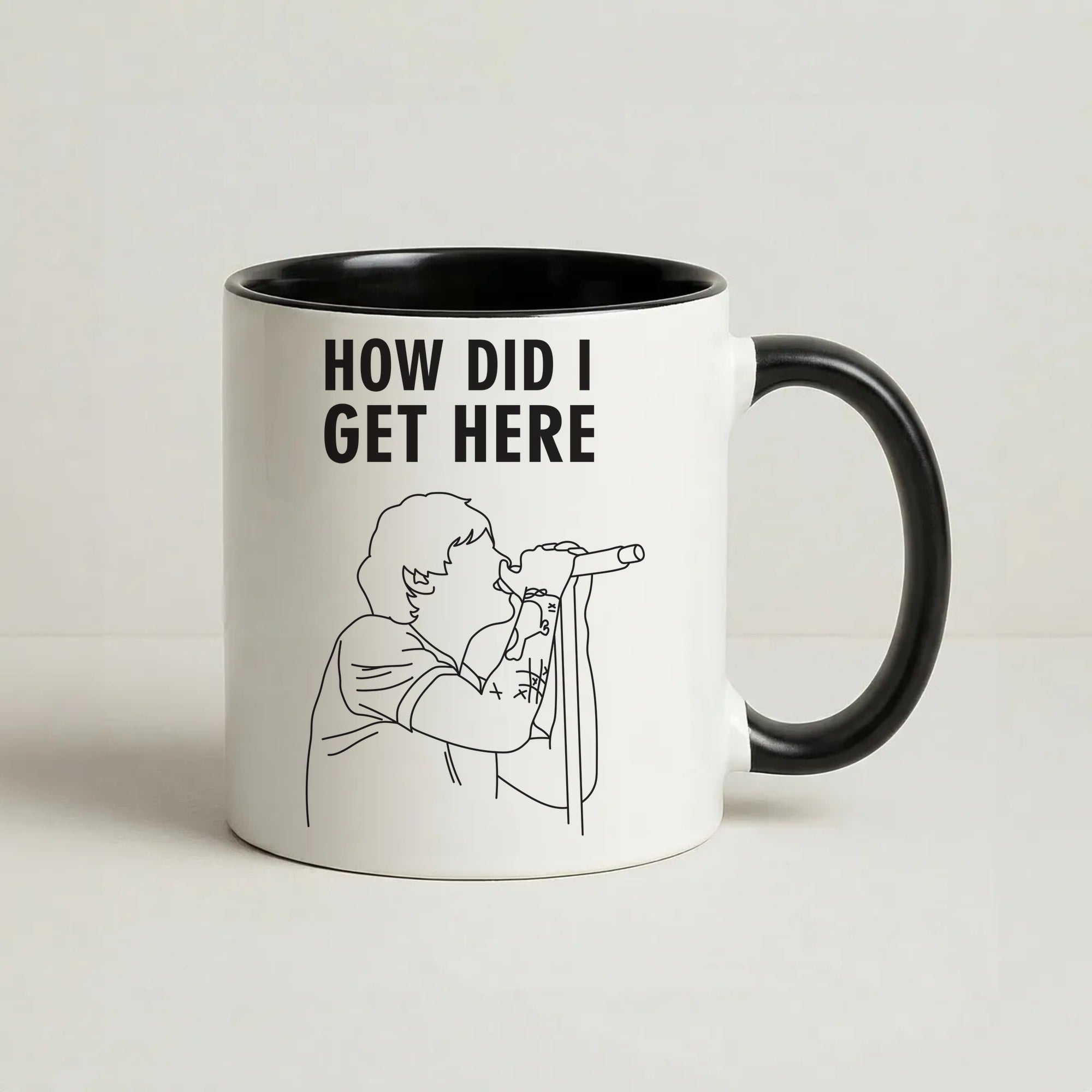 How Did I Get Here Outline Coffee Black Mug