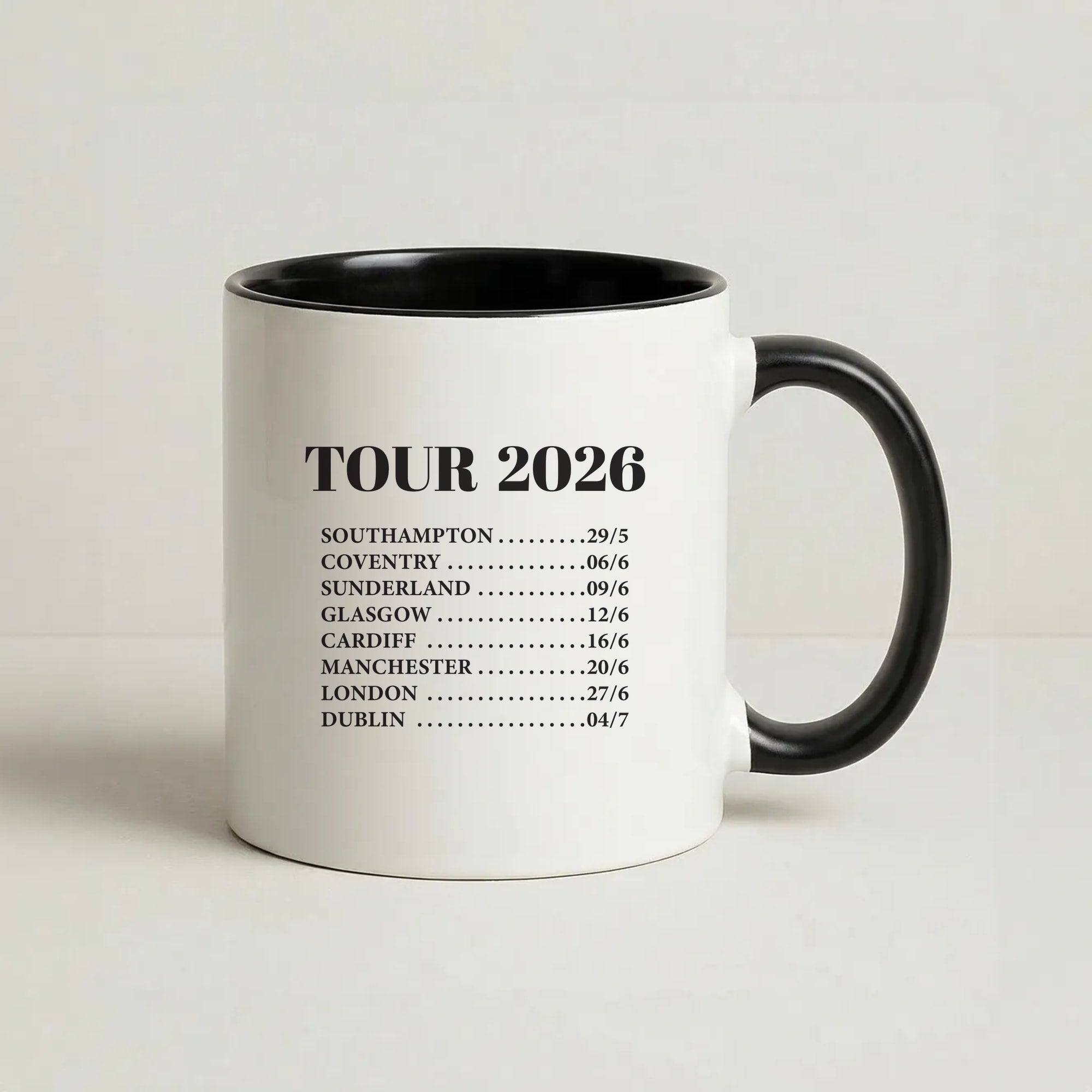 Band Tour 2026 Coffee Black Mug