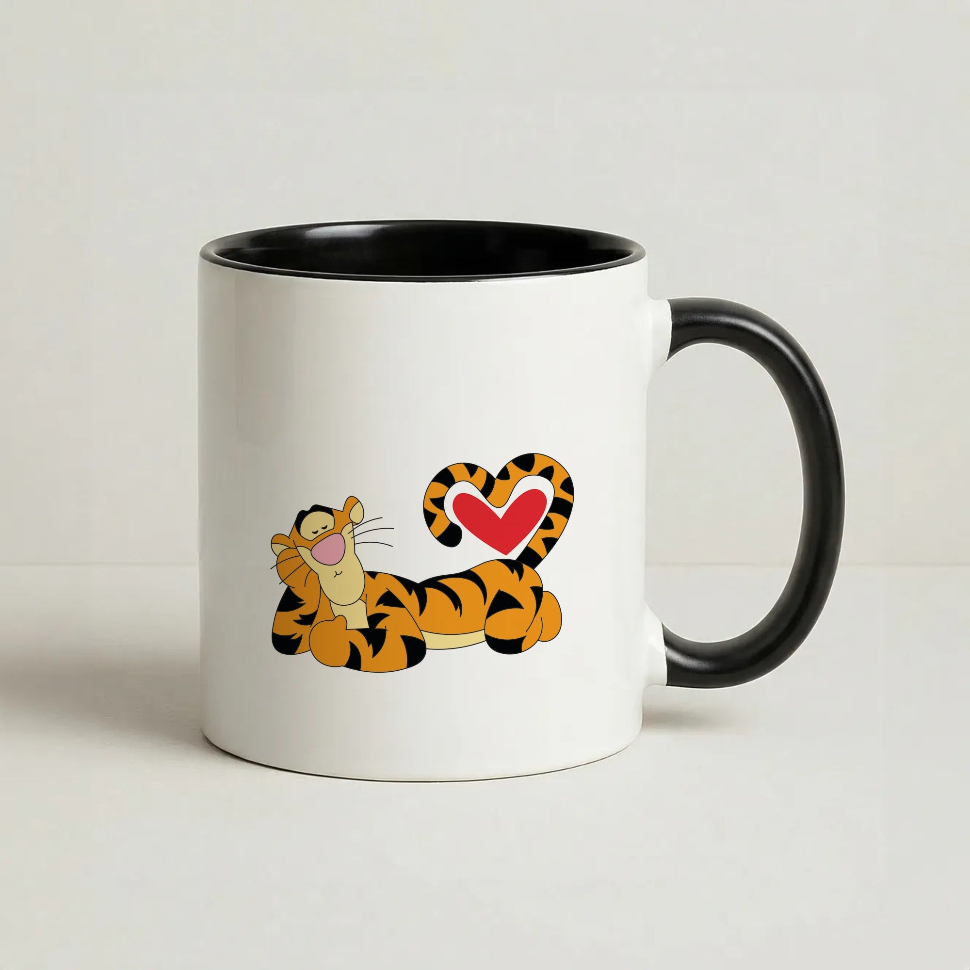 Tiger Valentine's Coffee Black Mug