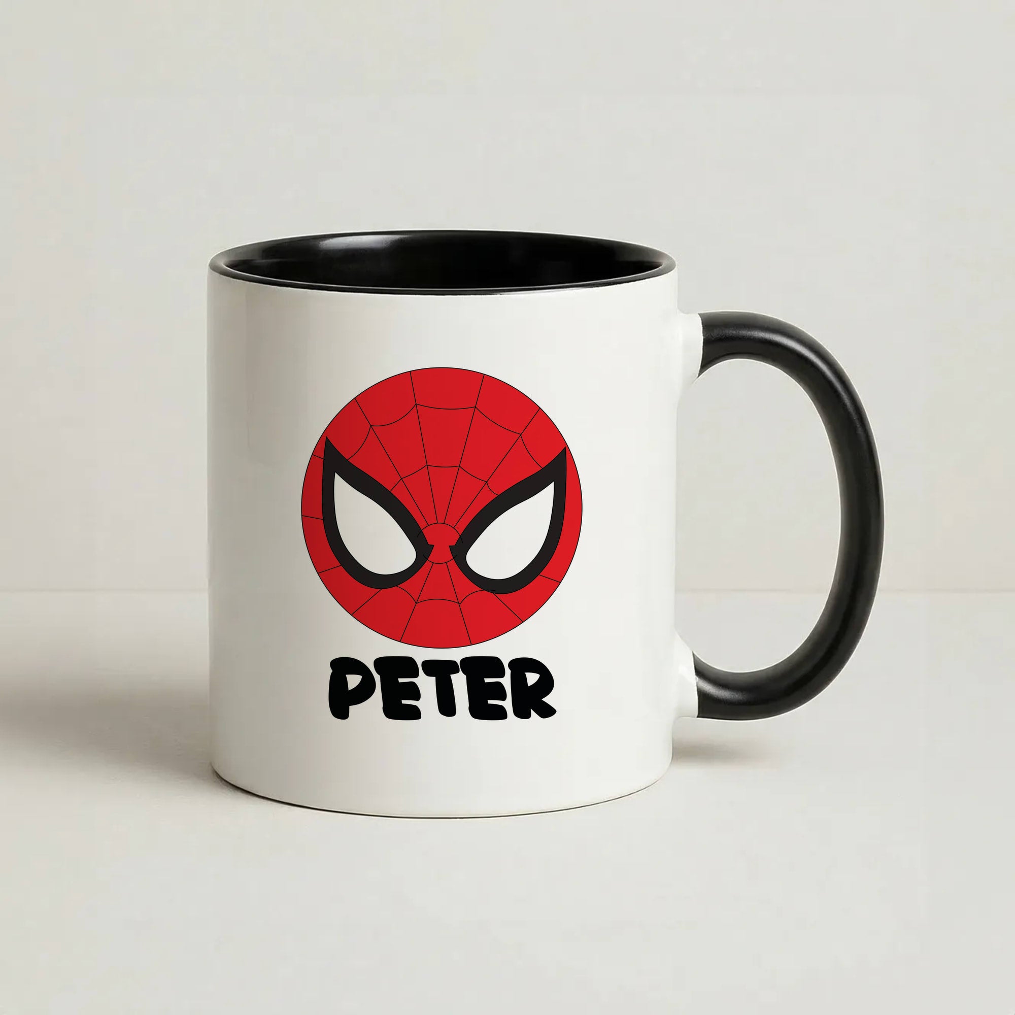 SpiderMan - Personalised Superhero Comic Coffee Black Mug