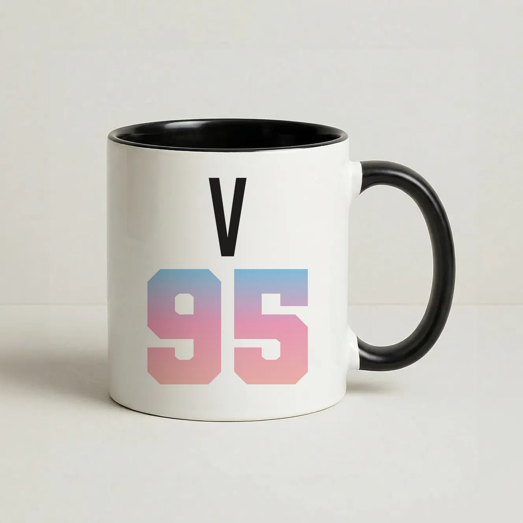 V 95 Coffee Black Mug