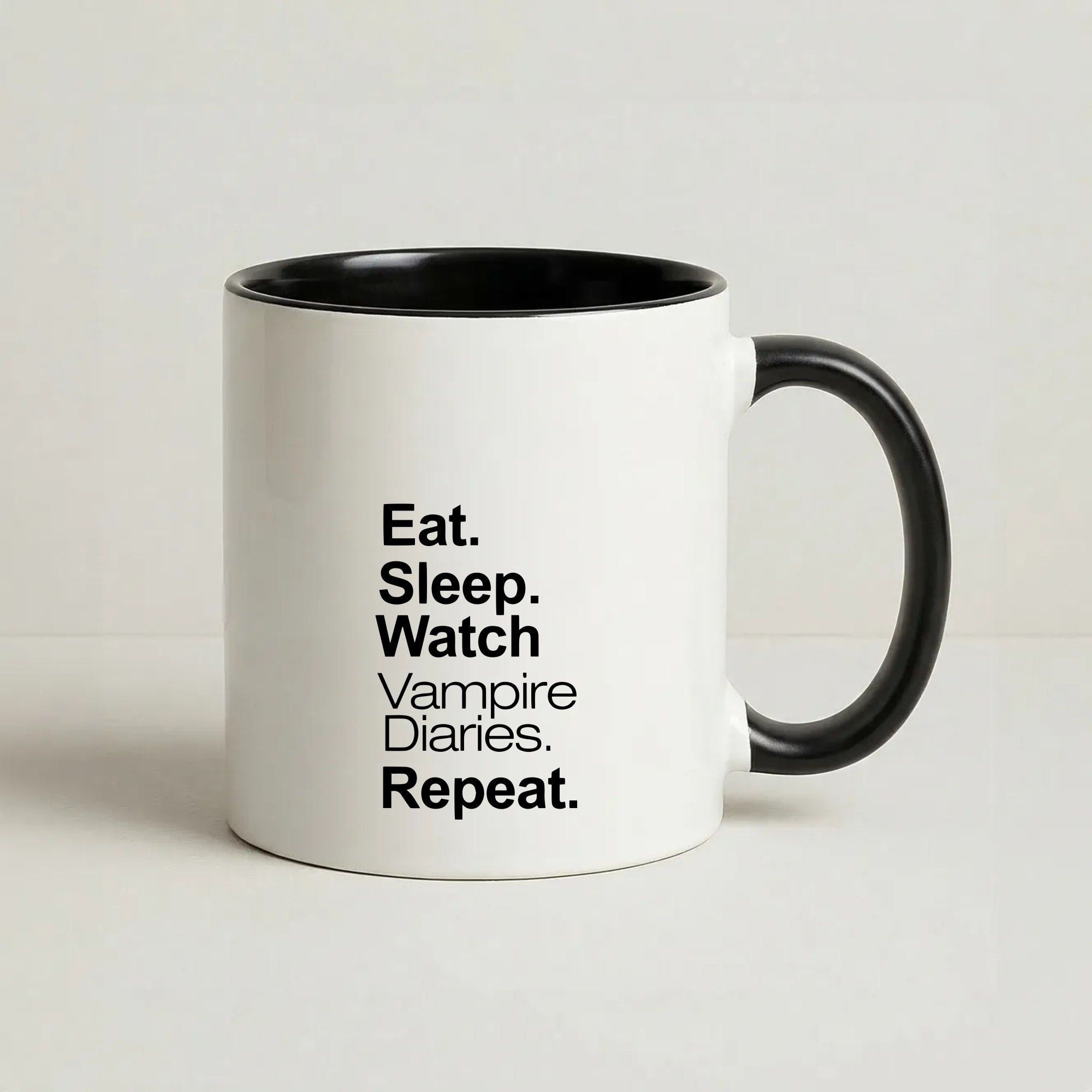 Eat Sleep Watch VPD Repeat Coffee Black Mug