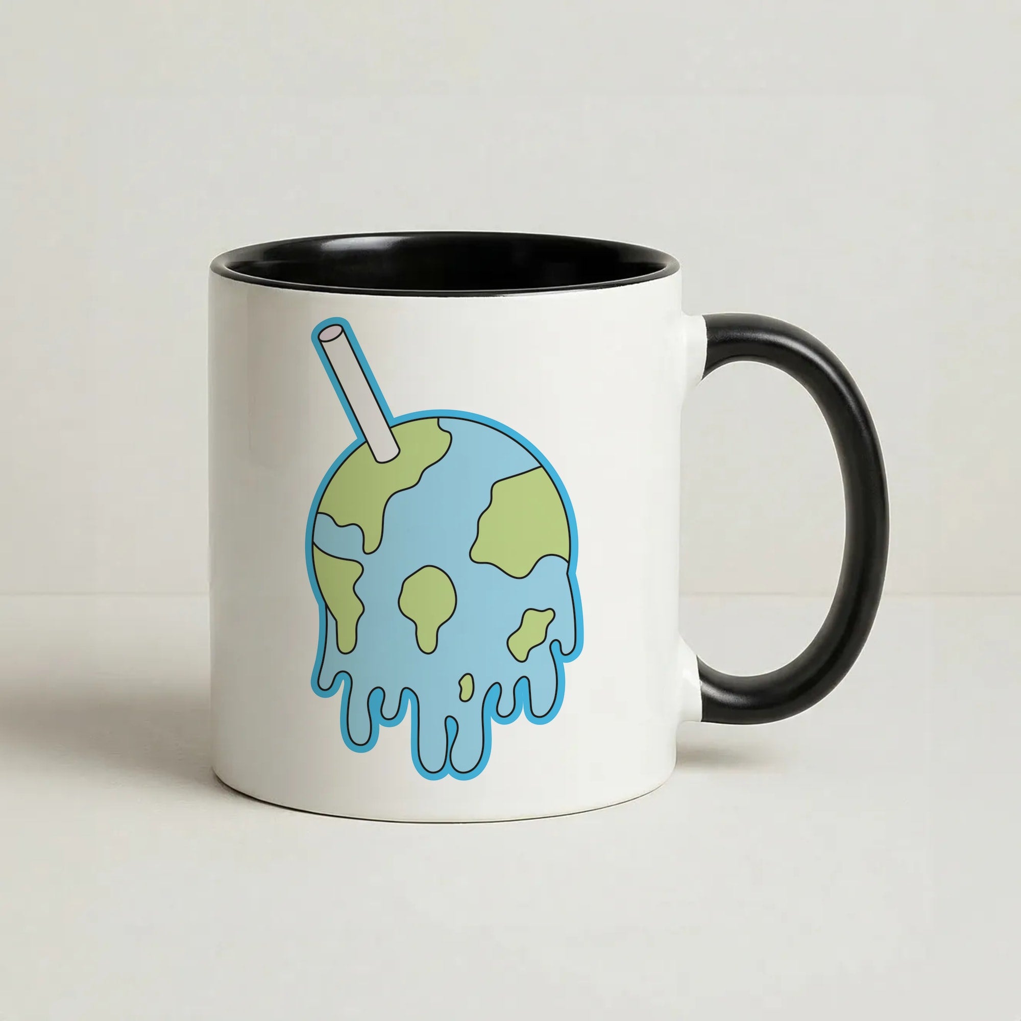 Straw - Juice Coffee Black Mug