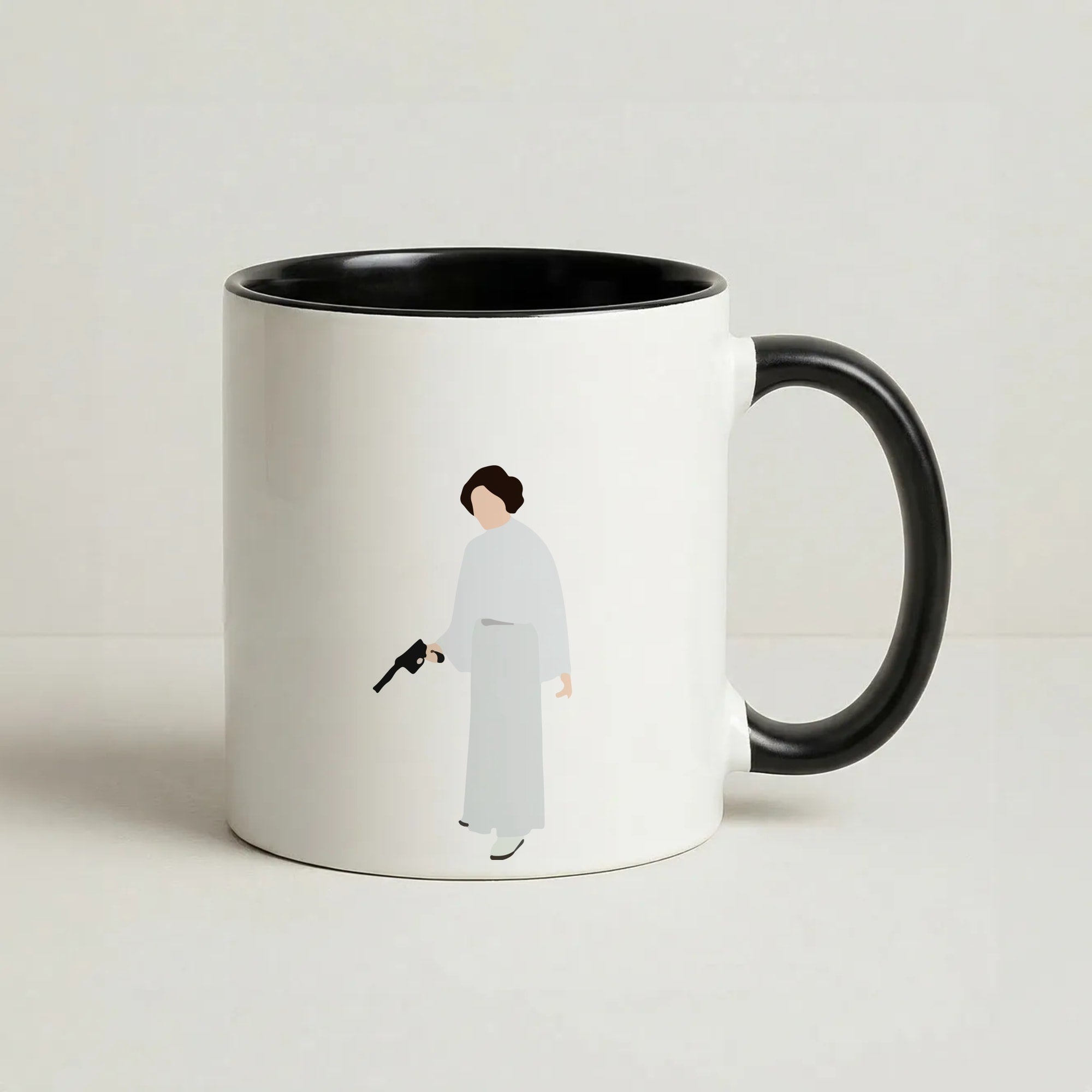 Leia Faceless With Gun Coffee Black Mug