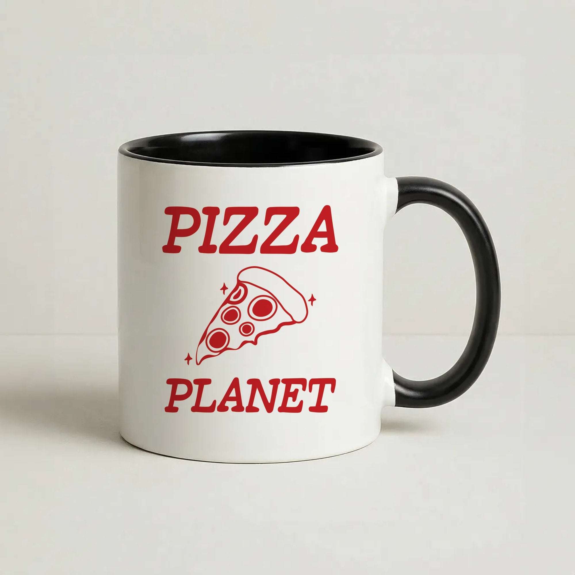 Retro Pizza Planet Coffee Black Mug