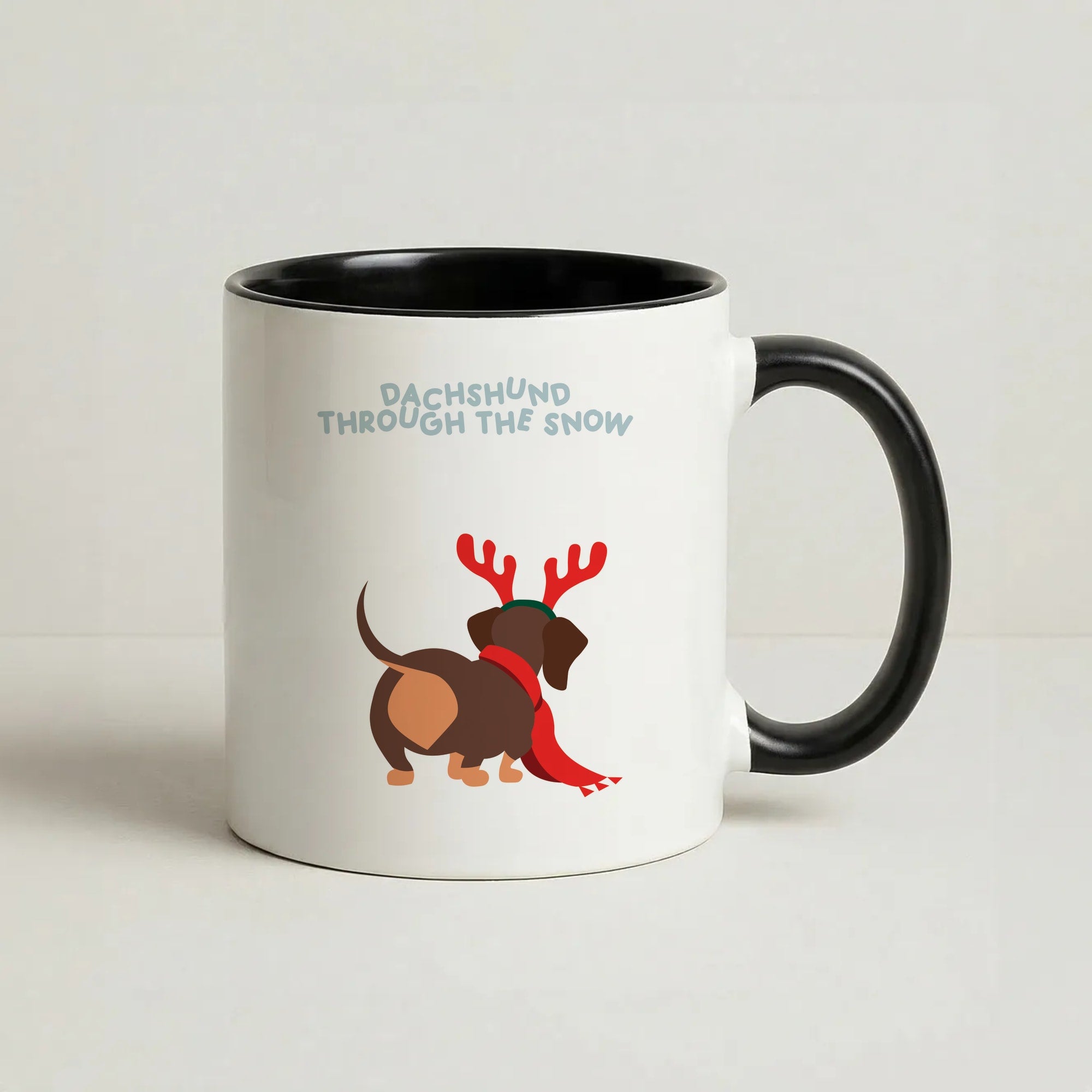 Dachshund Through The Snow - Christmas Coffee Black Mug