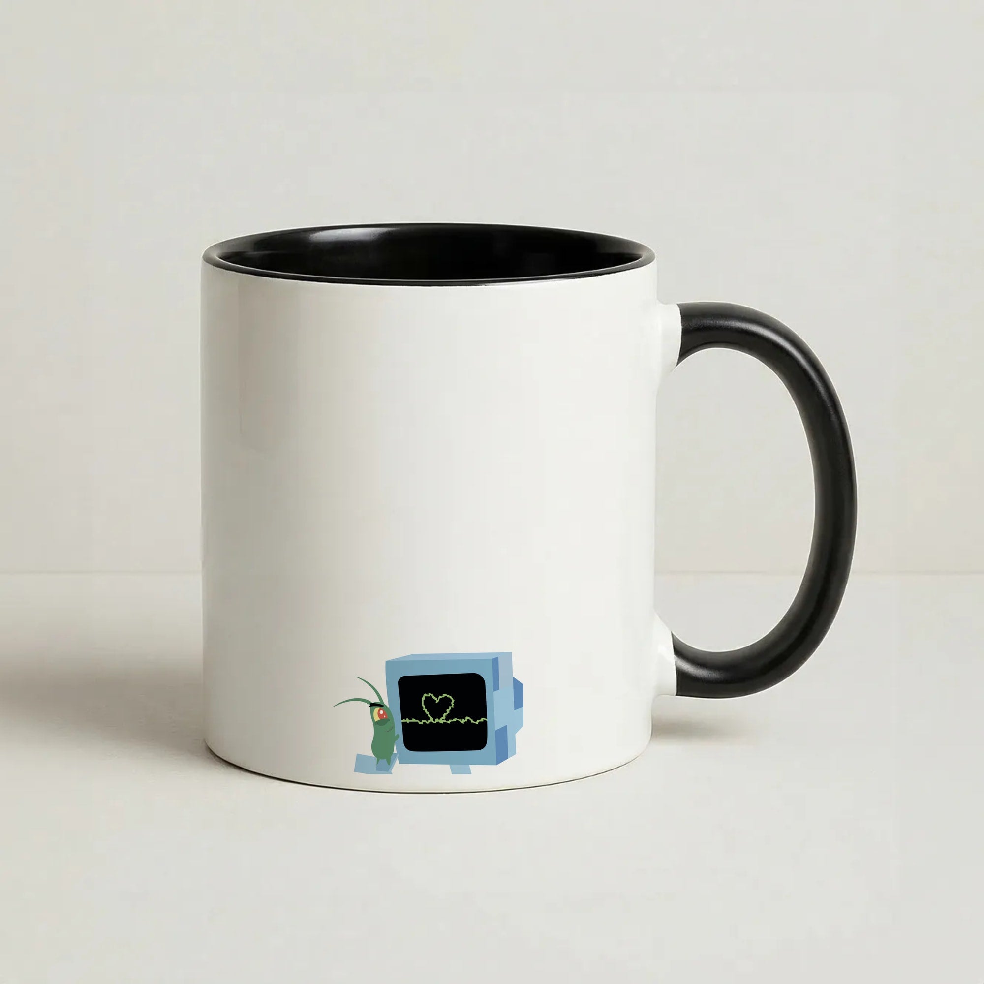 Plankton And Karen Coffee Black Mug