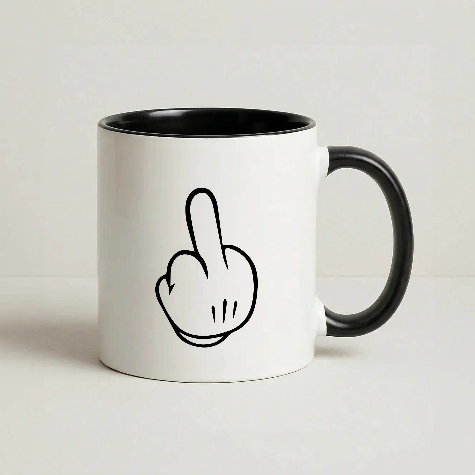 Fairytale Mouse Middle Finger Coffee Black Mug