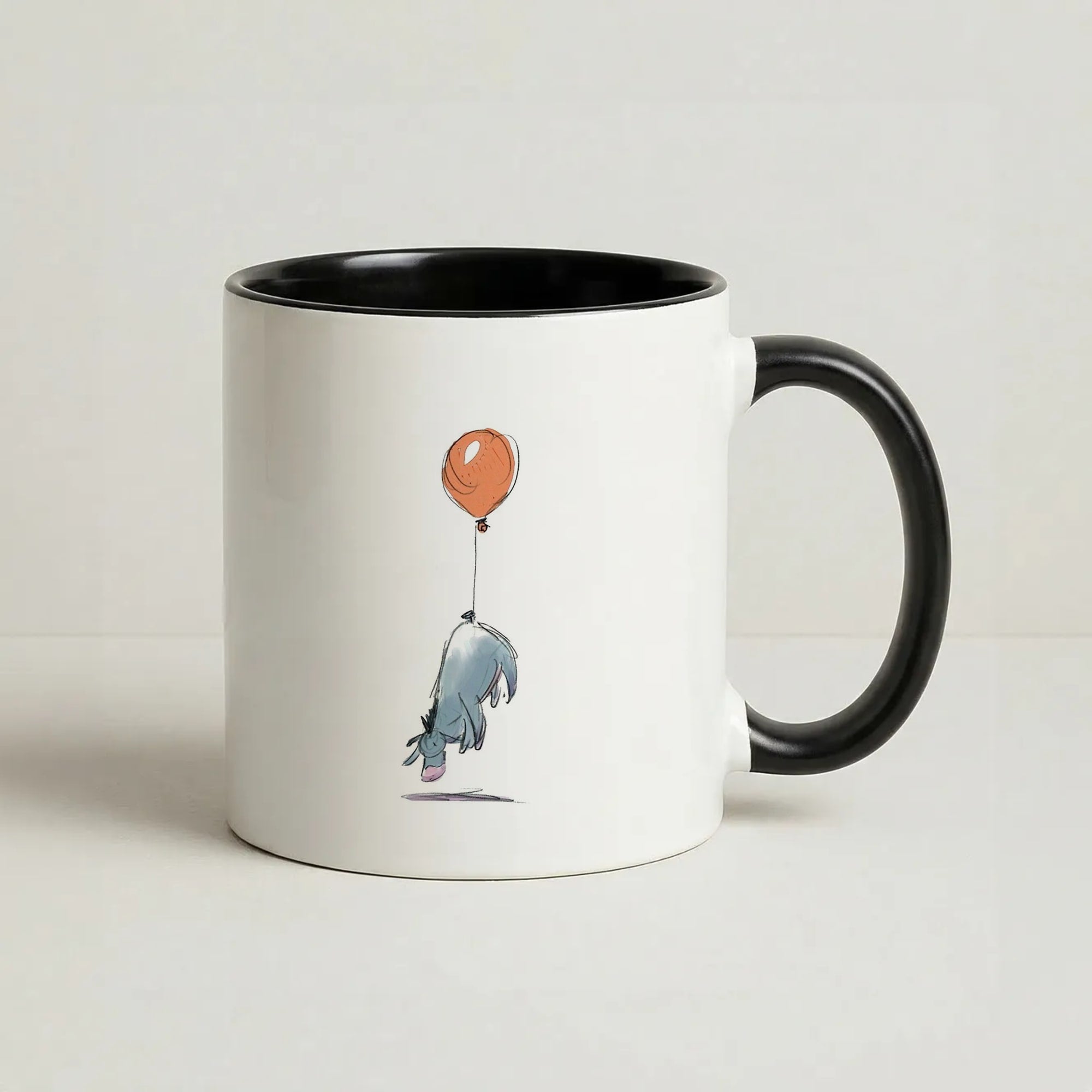 Donkey And His Balloon Coffee Black Mug