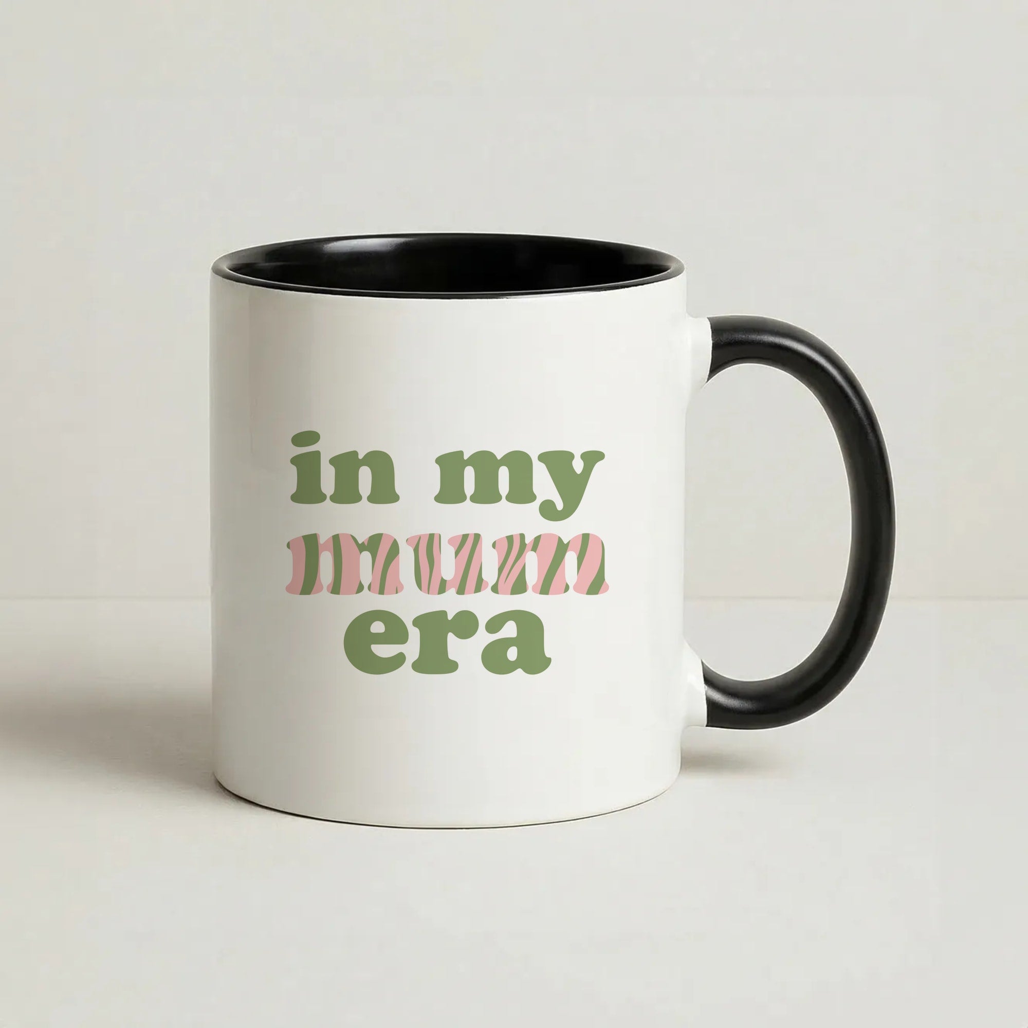 In My Mum Era Coffee Black Mug