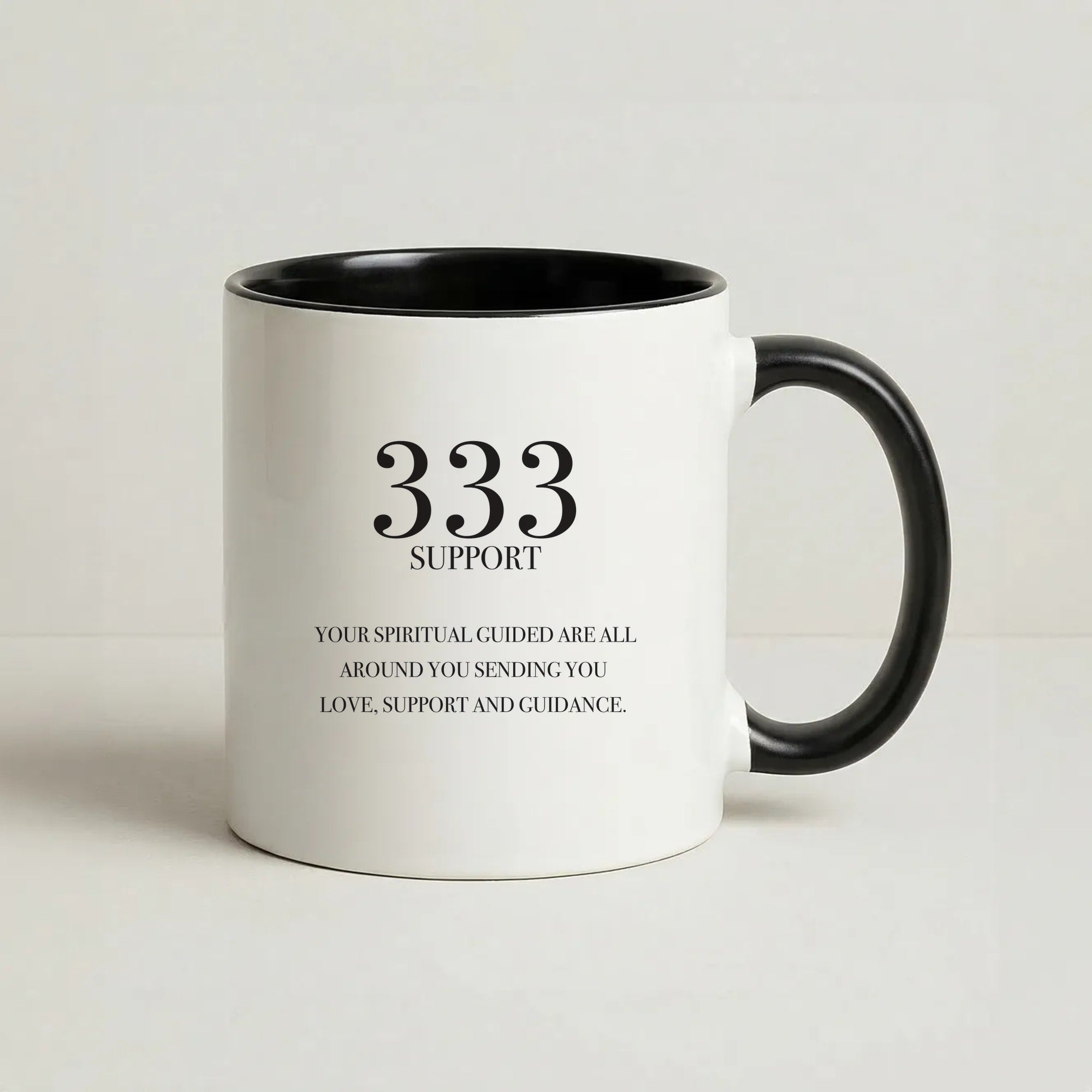 333 - Angel Numbers Coffee Black Mug
