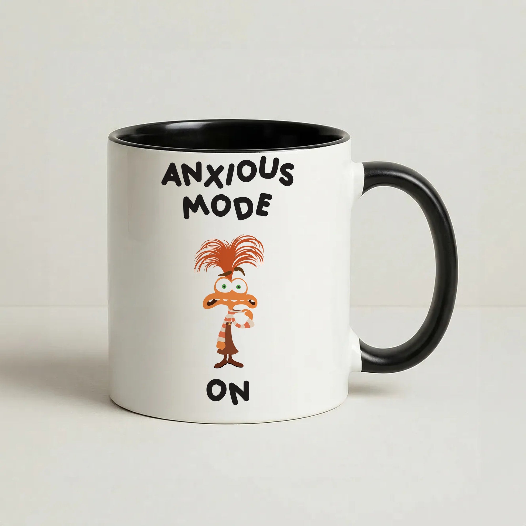 Anxious Mode On - Inside Out Coffee Black Mug