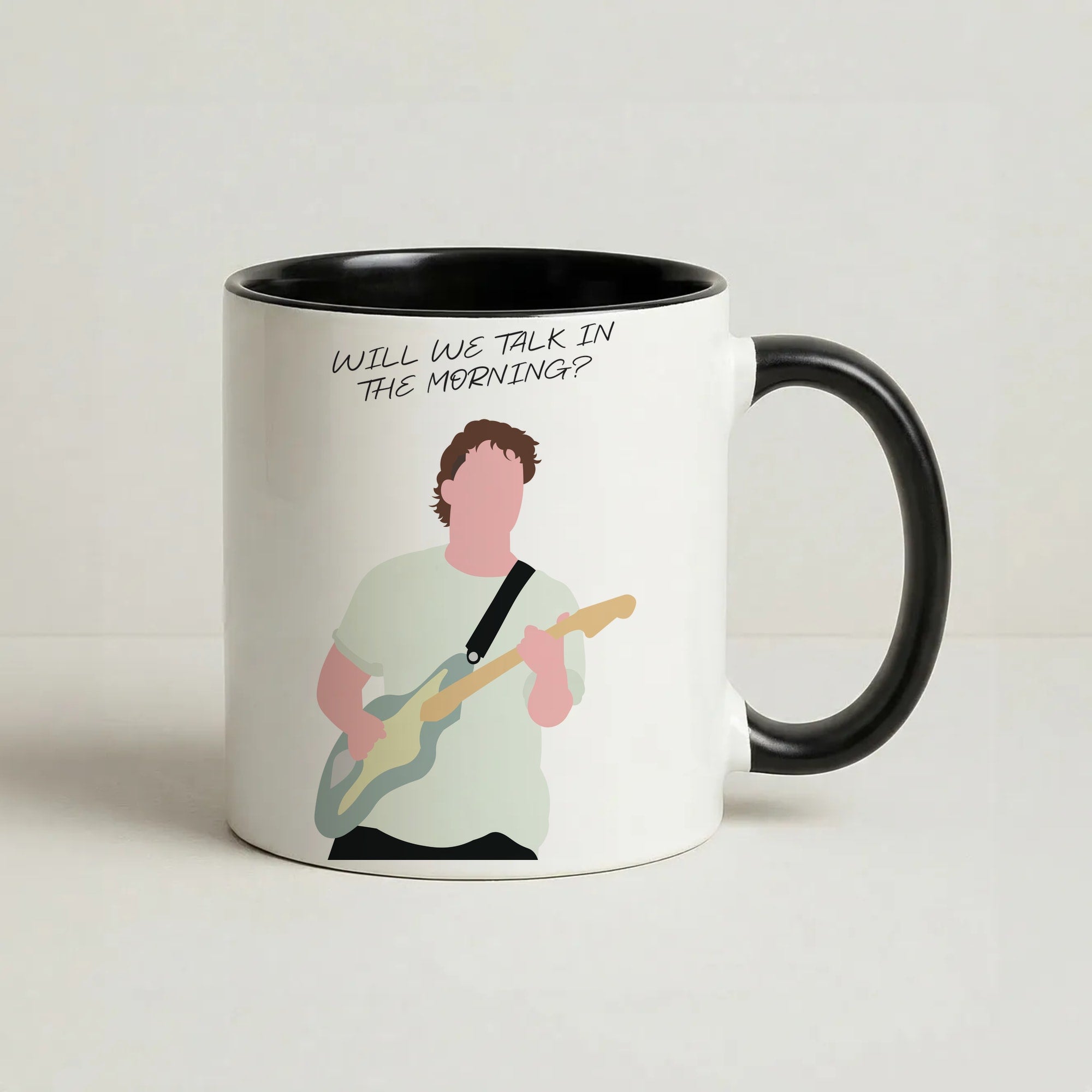 Will We Talk In The Morning Yellow Coffee Black Mug