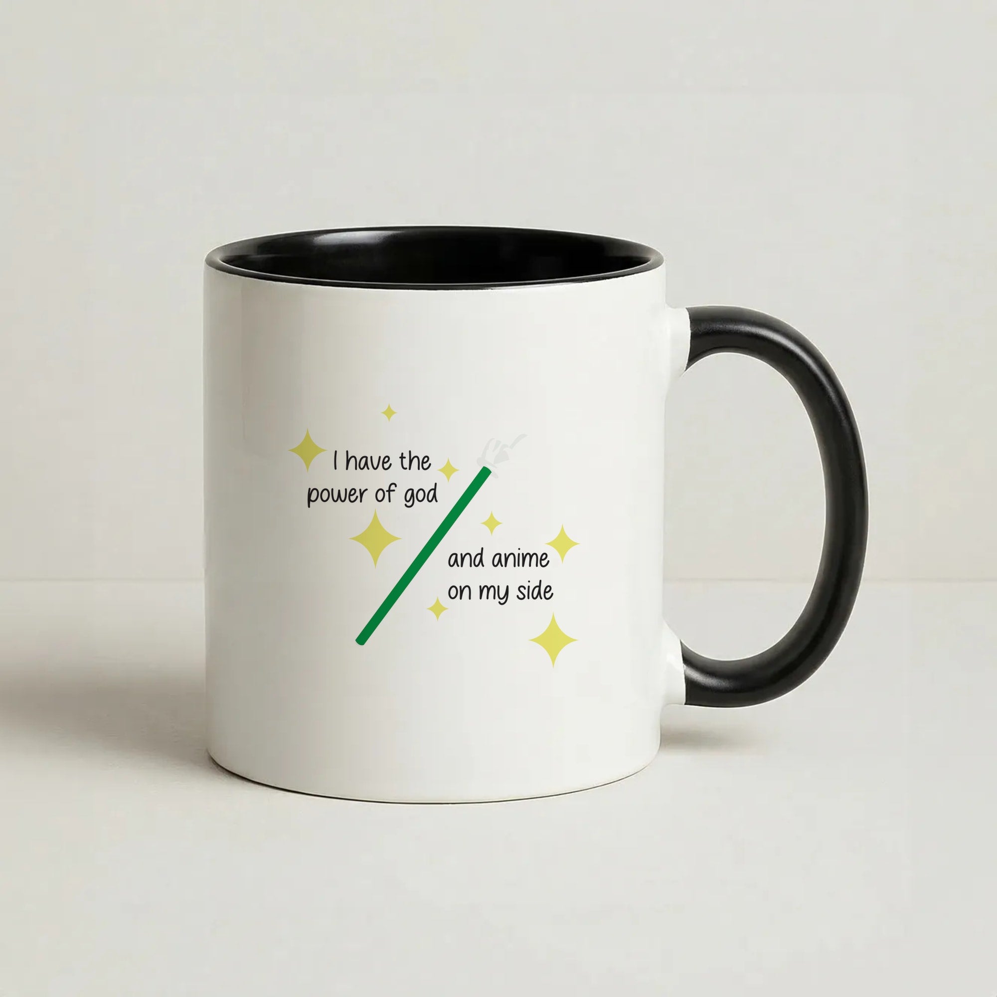 I Have The Power Of God And Anime On My Side - Memes Coffee Black Mug