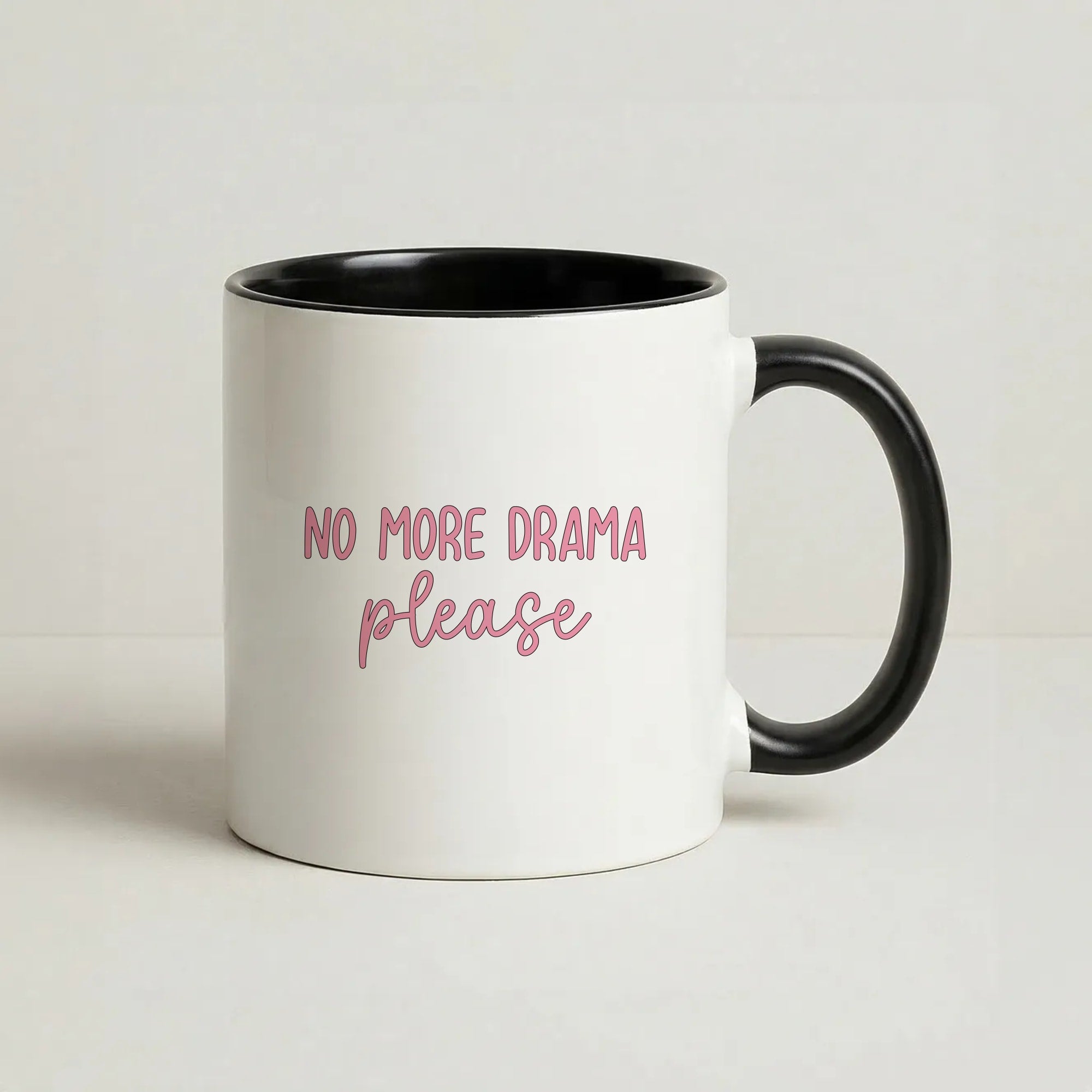 No More Drama Please Coffee Black Mug